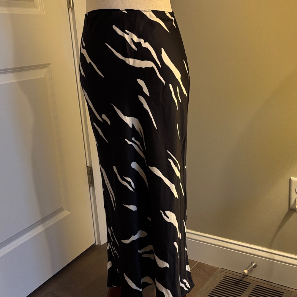 Reformation Black and White Midi Skirt